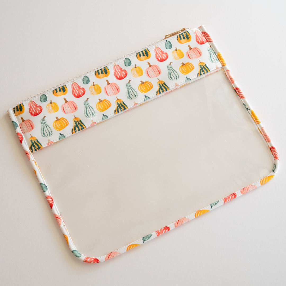 Pumpkin Pattern Large Needlepoint Pouch