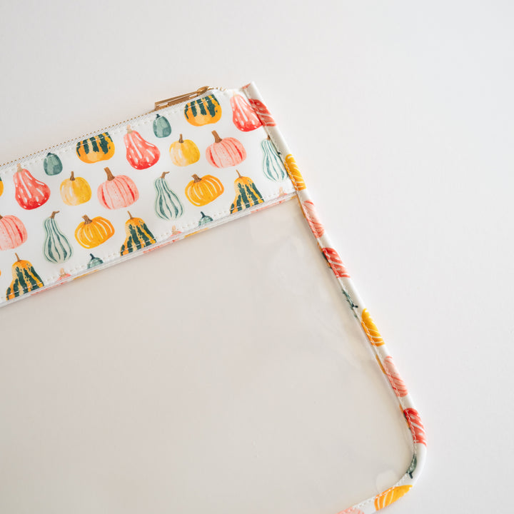 Pumpkin Pattern Large Needlepoint Pouch