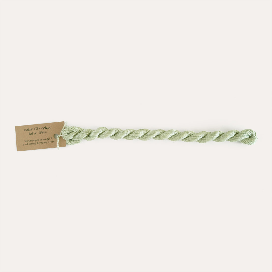 Silk & Ivory 03 Celery needlepoint thread skein