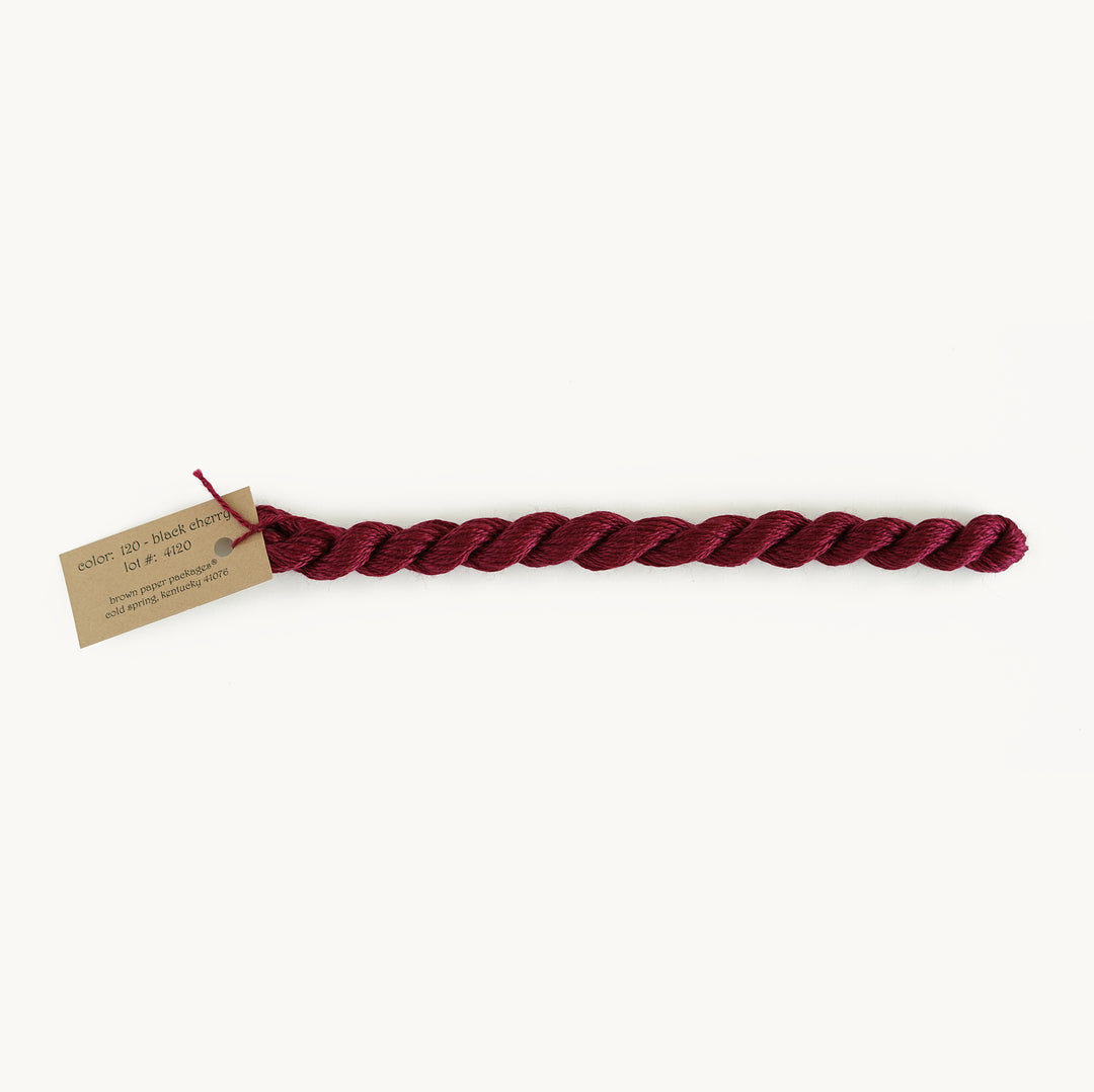 Silk & Ivory 120 Black Cherry needlepoint thread skein