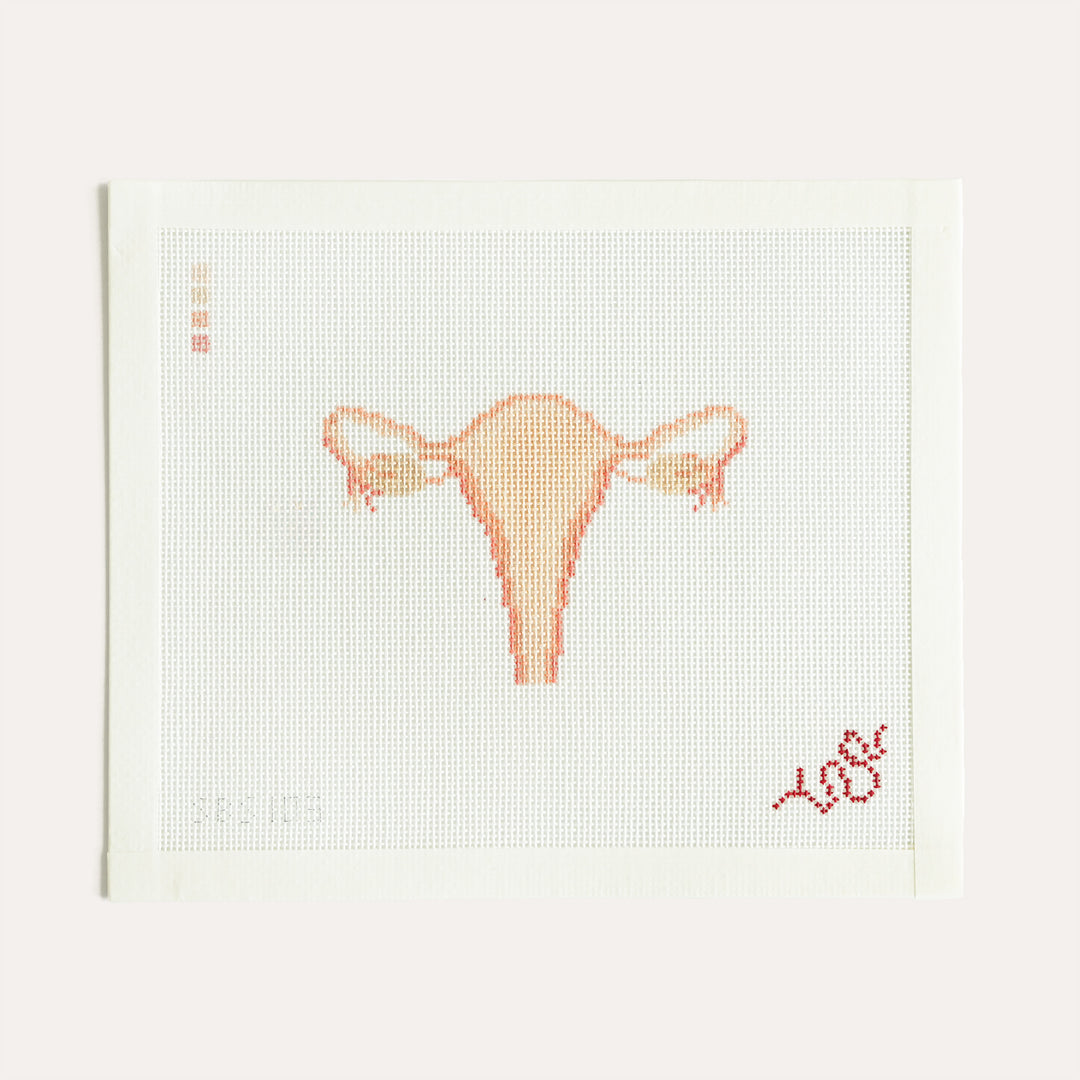 Spellbound Stitchery Uterus Enclosed View needlepoint canvas 18 mesh anatomy design