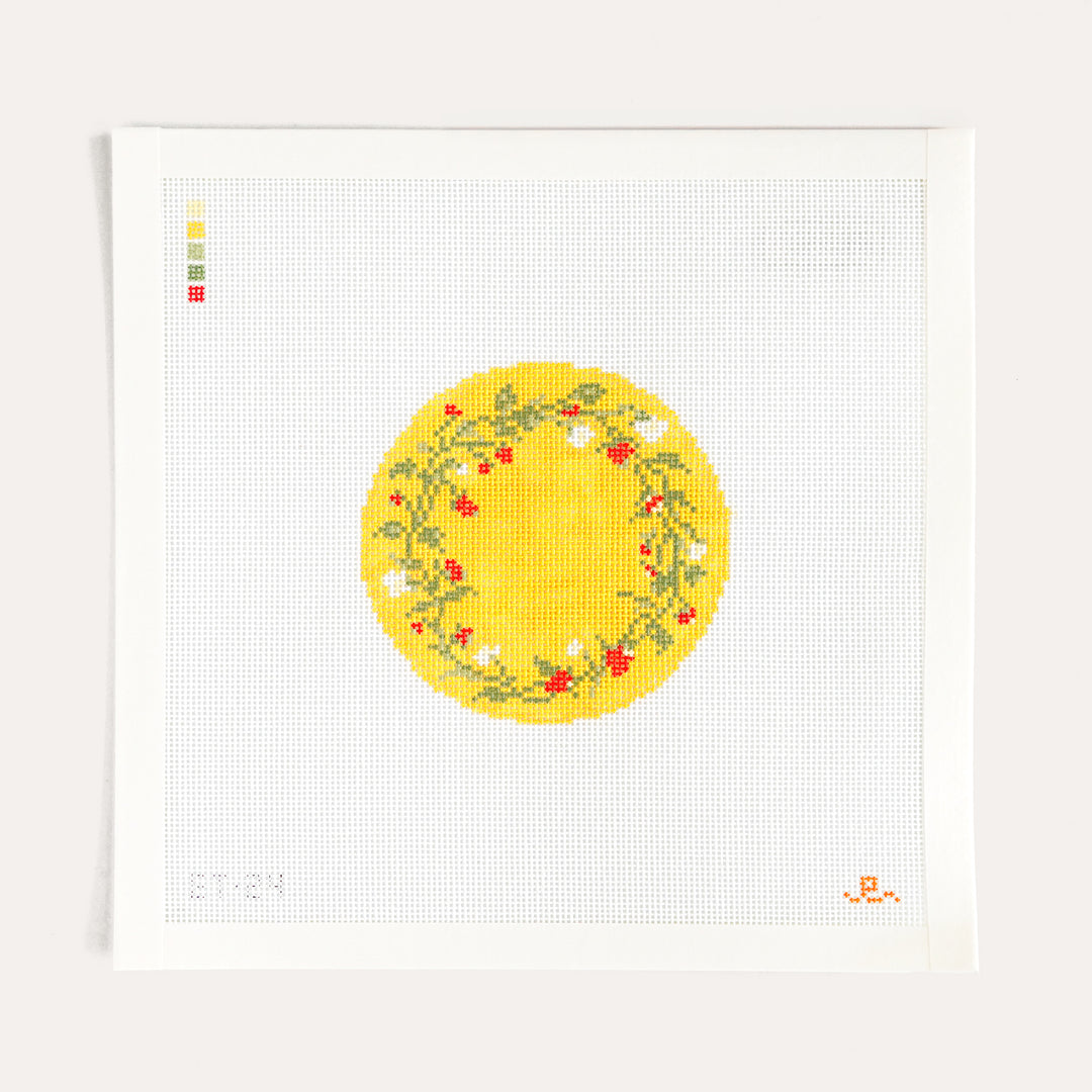 Summer Round needlepoint canvas by Elizabeth Taylor on 18 mesh