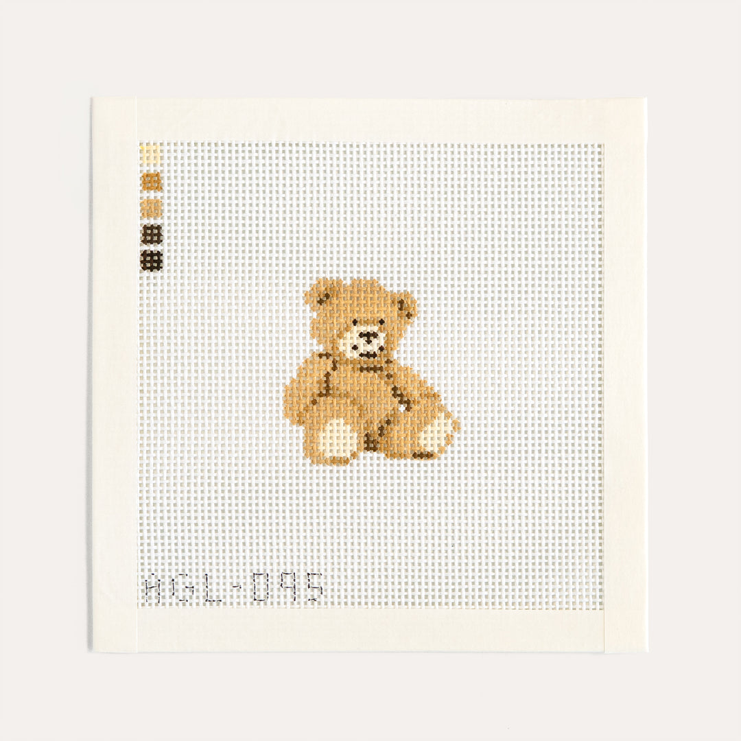 Teddy Bear Mini needlepoint canvas by Dogwood Needlepoint on 13 mesh