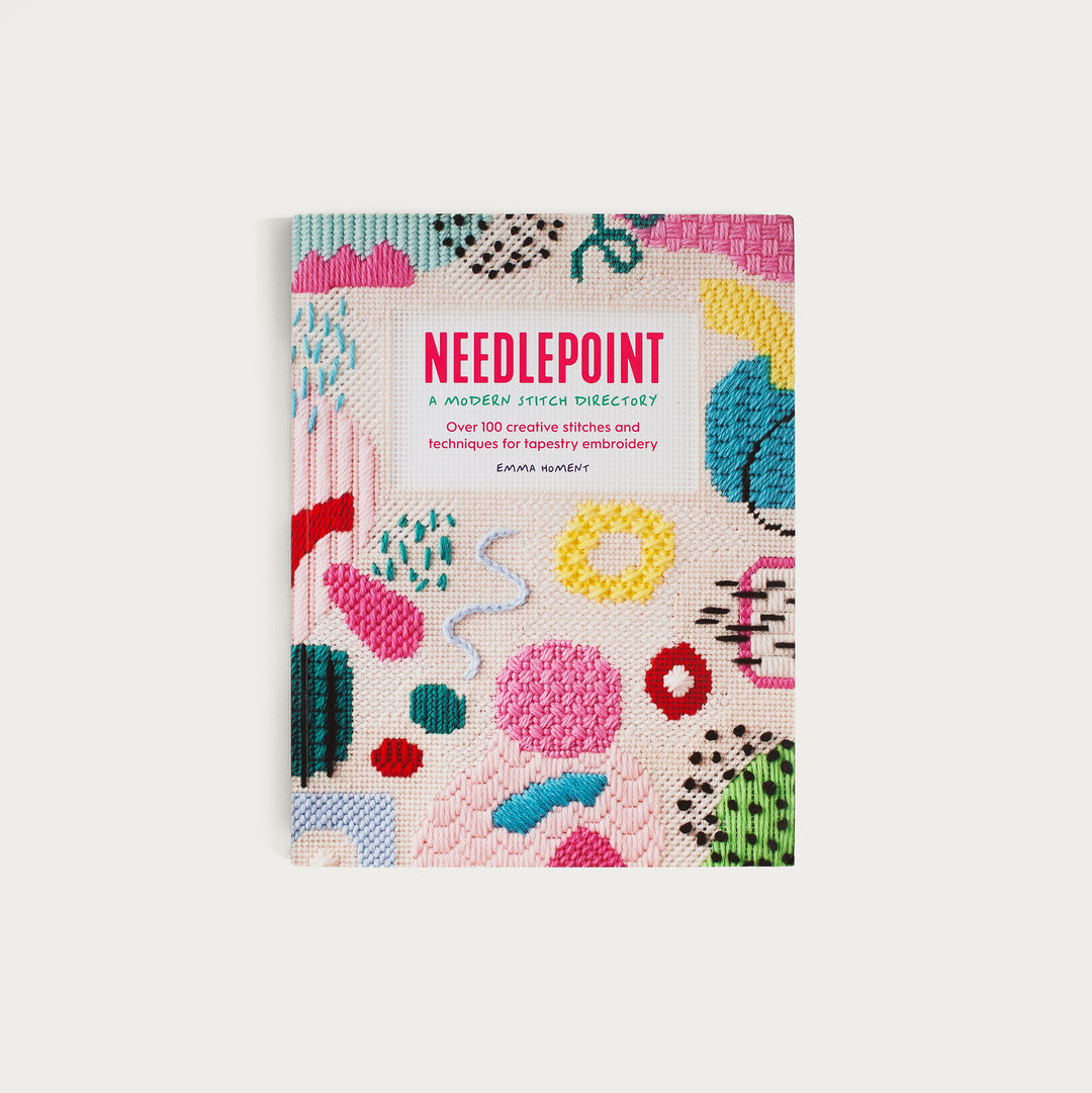 The Modern Stitch Directory book showing modern needlepoint stitches and projects