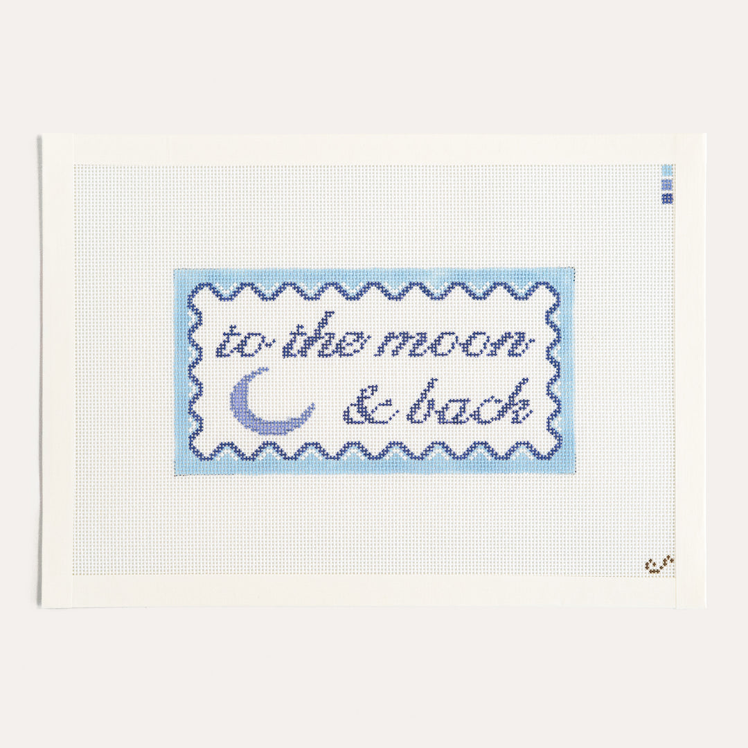 To the moon and back needlepoint canvas by Sunday Shoppe
