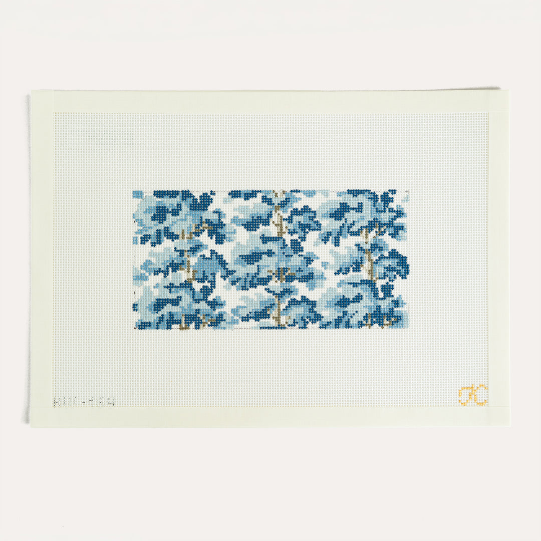 Tree Top Insert needlepoint canvas by Kate Woodward featuring a tree top design on 18 mesh canvas.