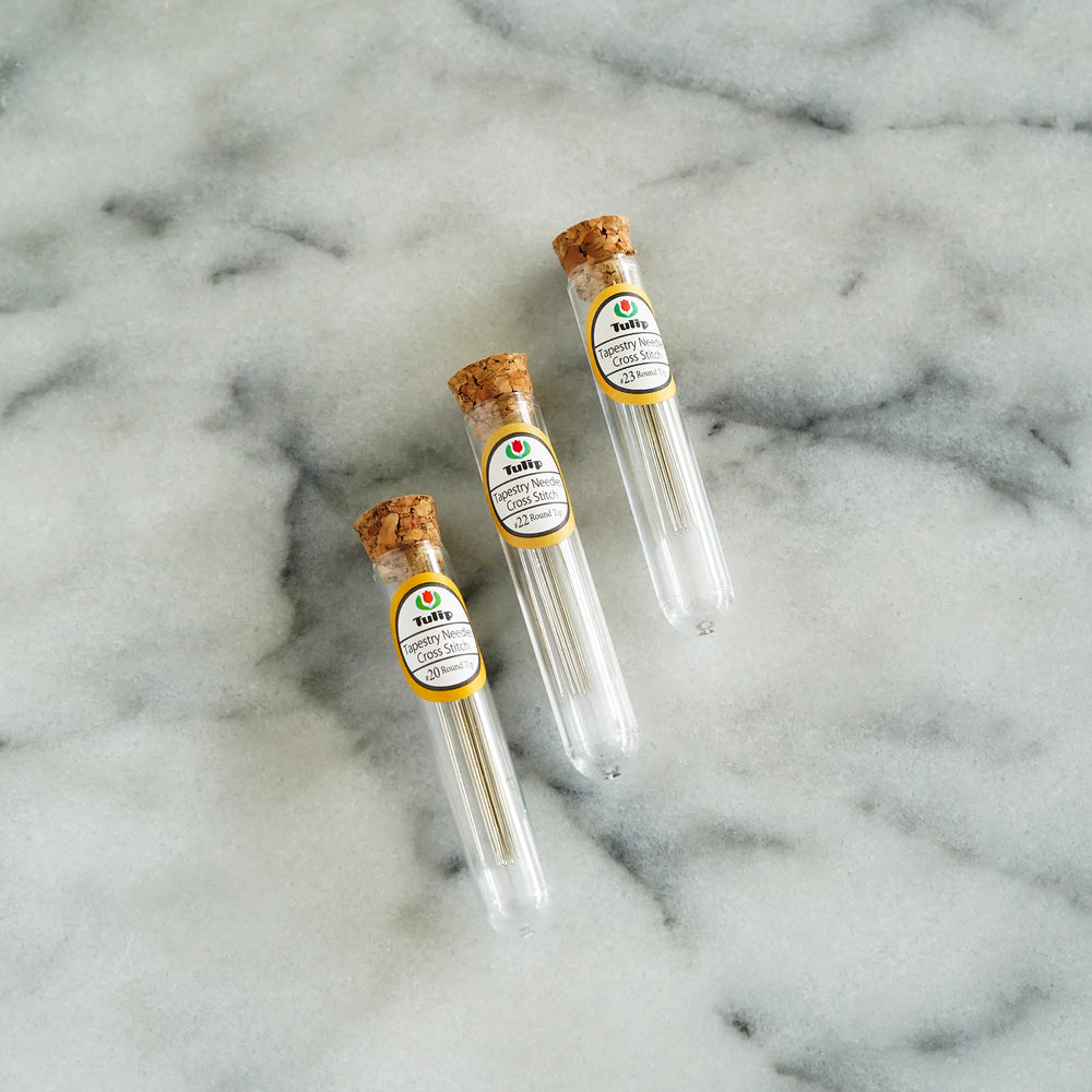 Tulip Tapestry Needles Size 20 Round Tip package of 6 needles for 13 and 14 mesh