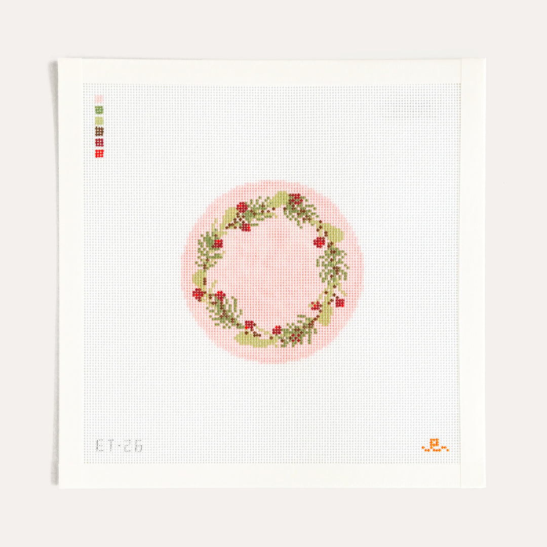 Winter Round needlepoint canvas by Elizabeth Taylor on 18 mesh